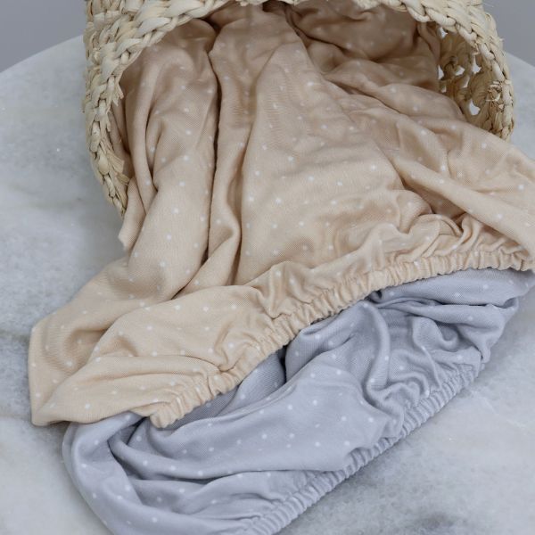 Bubba Blue Confetti Jersey Cot Fitted Sheets 2pk Grey/Taupe