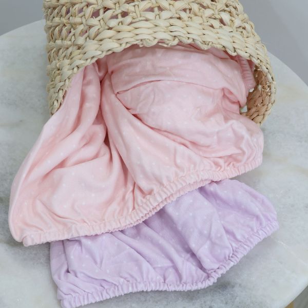 Bubba Blue Confetti Jersey Cot Fitted Sheets 2pk Pink/Lilac