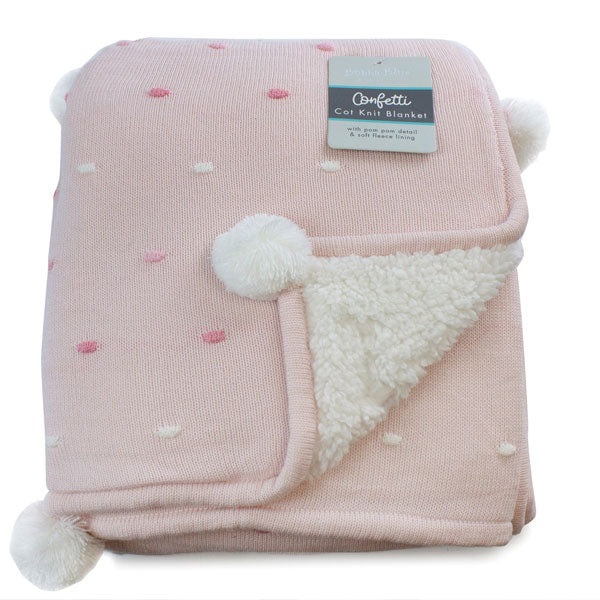 Bubba Blue Confetti Cot Knit Blanket Pink