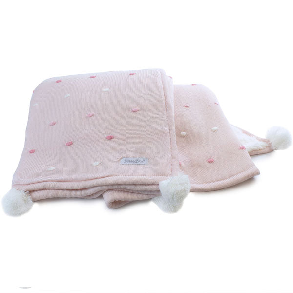 Bubba Blue Confetti Cot Knit Blanket Pink