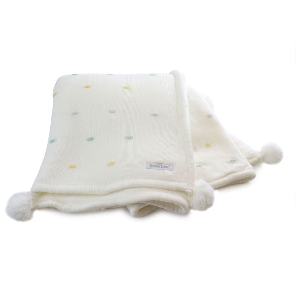 Bubba Blue Confetti Cot Knit Blanket White Multi