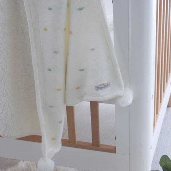 Bubba Blue Confetti Cot Knit Blanket White Multi