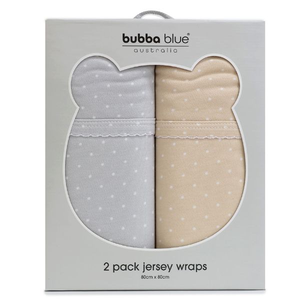 Bubba Blue Confetti Jersey Wraps 2pk Grey/Taupe