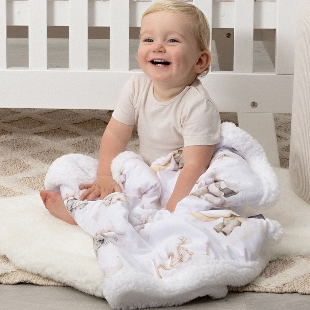Bubba Blue Elephant Bedtime Reversible Fleece Cuddle Blanket