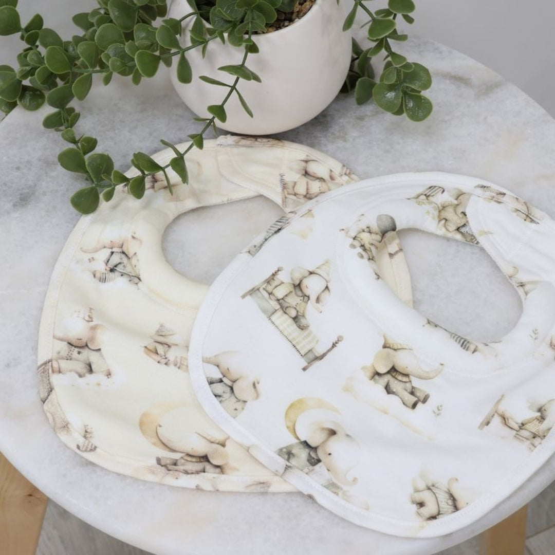 Bubba Blue Elephant Bedtime Dribble Bibs 2pk
