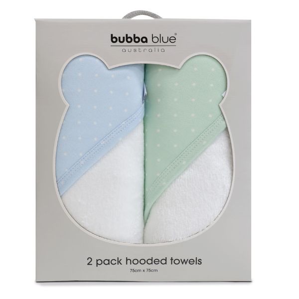 Bubba Blue Confetti Hooded Towel Blue/Sage 2pk