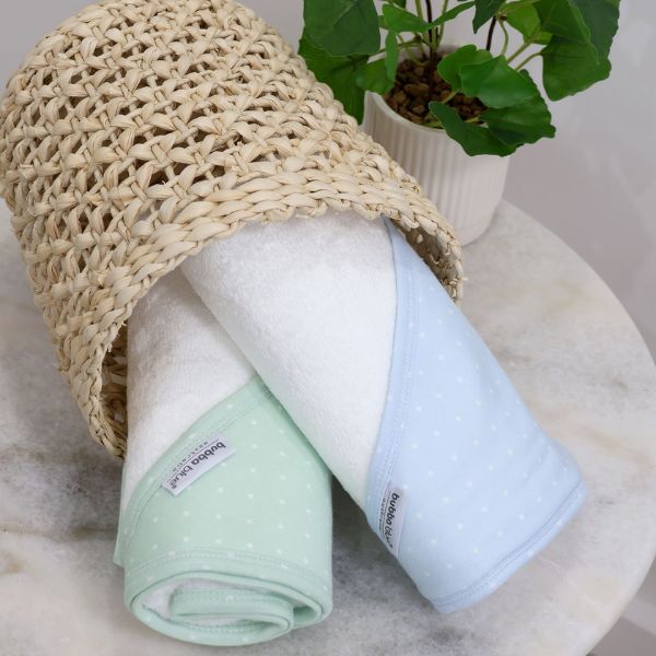 Bubba Blue Confetti Hooded Towel Blue/Sage 2pk