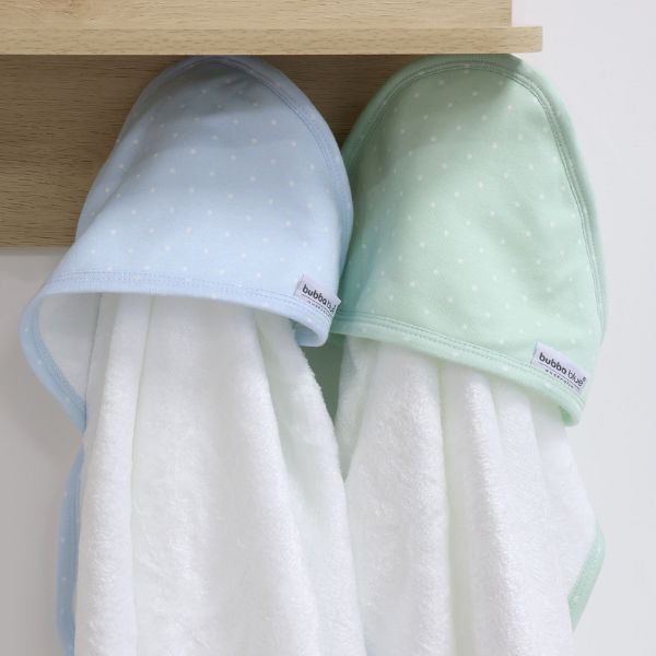 Bubba Blue Confetti Hooded Towel Blue/Sage 2pk