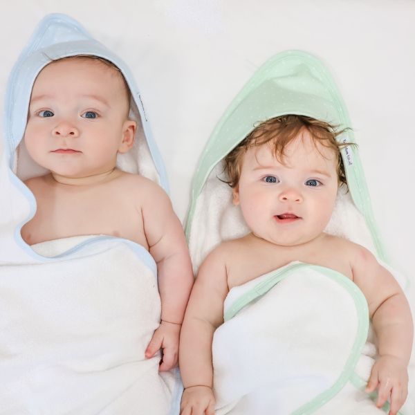 Bubba Blue Confetti Hooded Towel Blue/Sage 2pk