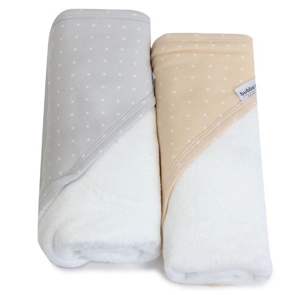 Bubba Blue Confetti Hooded Towel Grey/Taupe 2pk