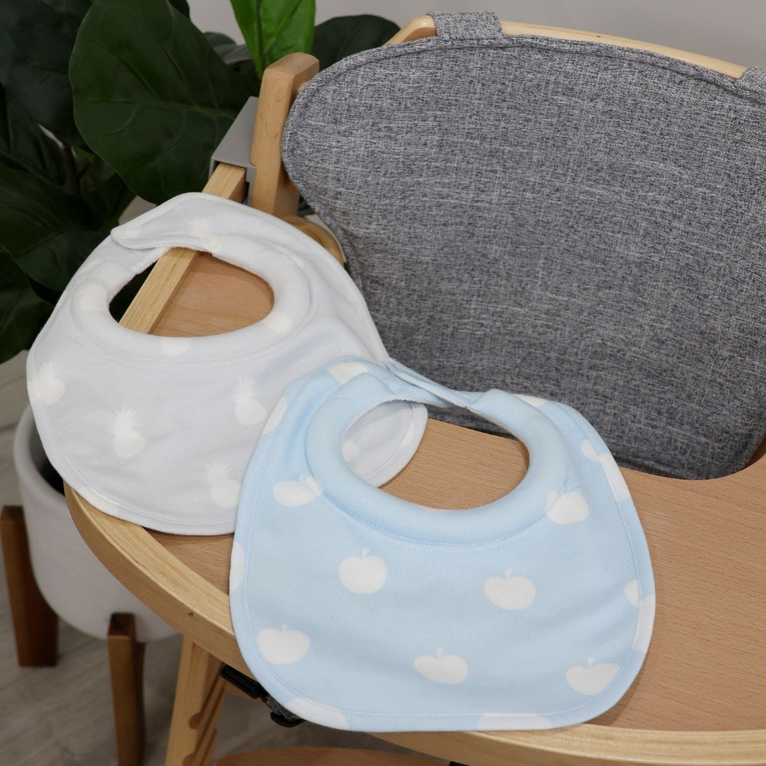 Bubba Blue Nordic 2pk Dribble Bibs Apple/Pineapple