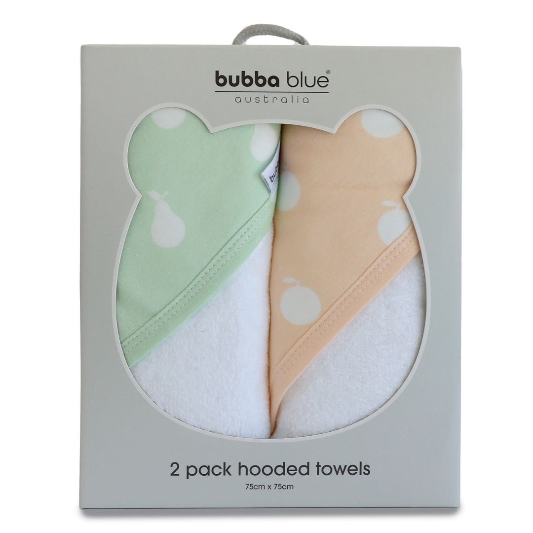 Bubba Blue Nordic Hooded Towel Orange/Pear 2pk