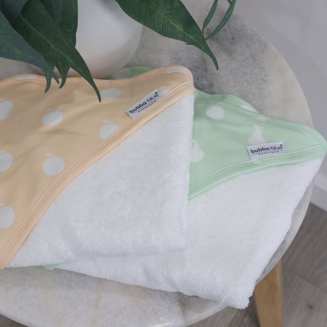 Bubba Blue Nordic Hooded Towel Orange/Pear 2pk