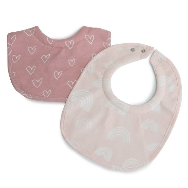 Bubba Blue Nordic 2pk Dribble Bibs Dusty Berry/Rose