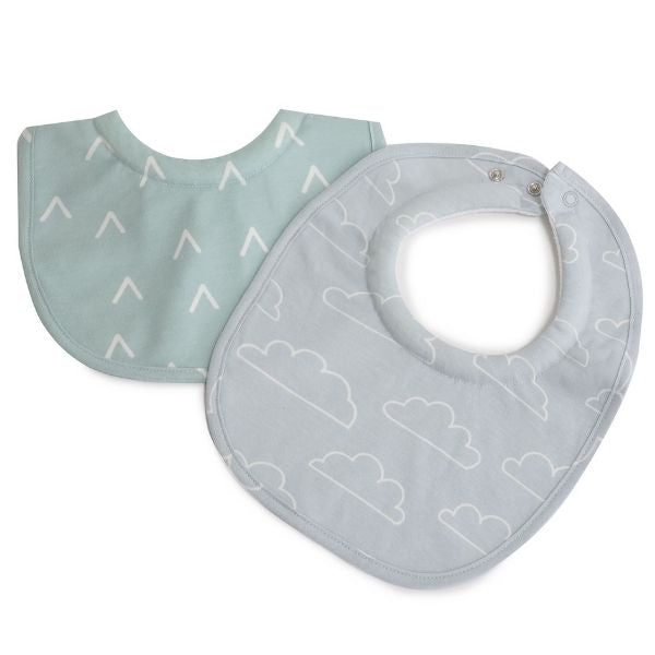 Bubba Blue Nordic 2pk Dribble Bibs Dusty Sky/Mint