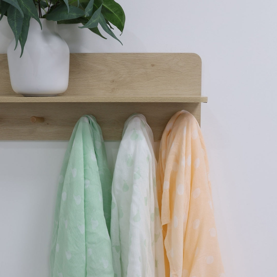 Bubba Blue Nordic Muslin Wrap 3pk Orange/Pear