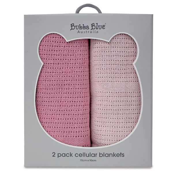 Bubba Blue Nordic Cellular Blanket Dusty Berry/Rose 2pk