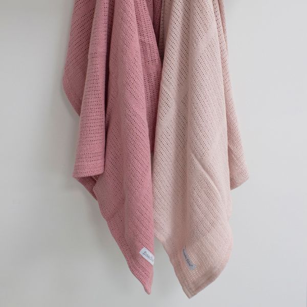 Bubba Blue Nordic Cellular Blanket Dusty Berry/Rose 2pk