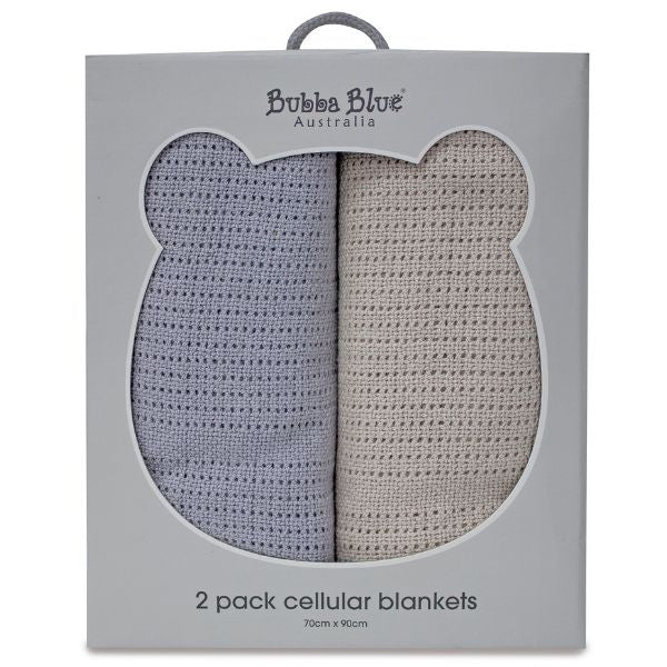 Bubba Blue Nordic Cellular Blanket Grey/Sand 2pk