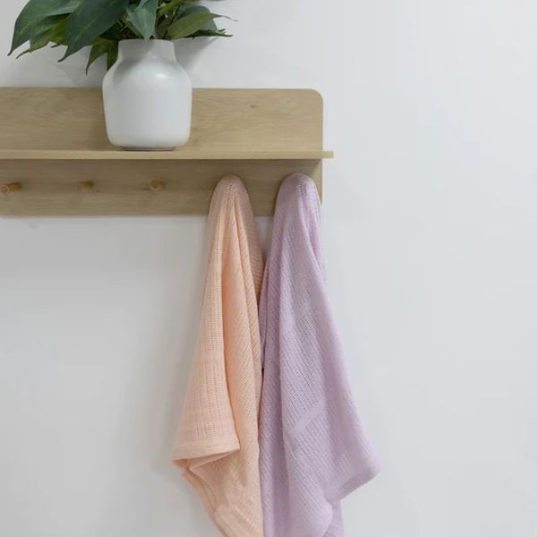 Bubba Blue Nordic Cellular Blanket Dusty Peach/Lilac 2pk