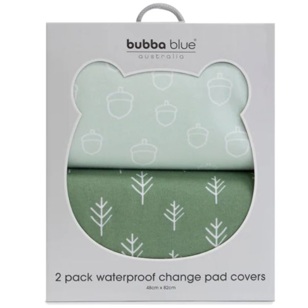 Bubba Blue Nordic Waterproof Change Pad Covers Avocado/Forest 2pk