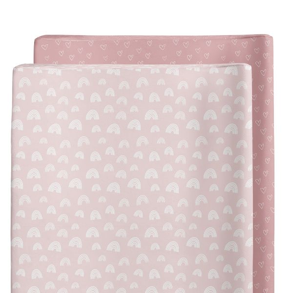 Bubba Blue Nordic Waterproof Change Pad Covers Dusty Berry/Rose 2pk