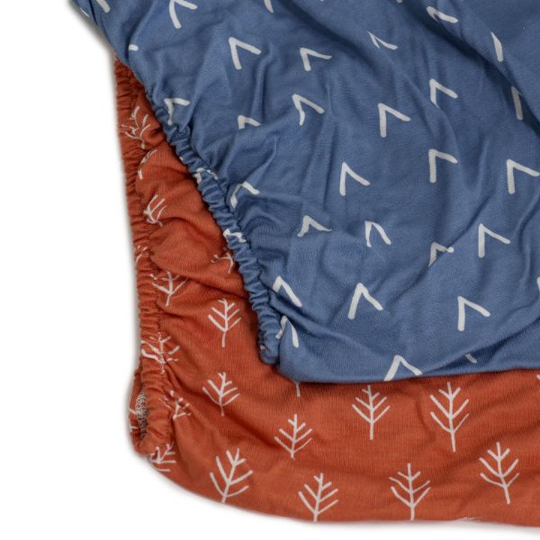Bubba Blue Nordic Jersey Co-sleeper Fitted Sheets Denim/Clay 2pk