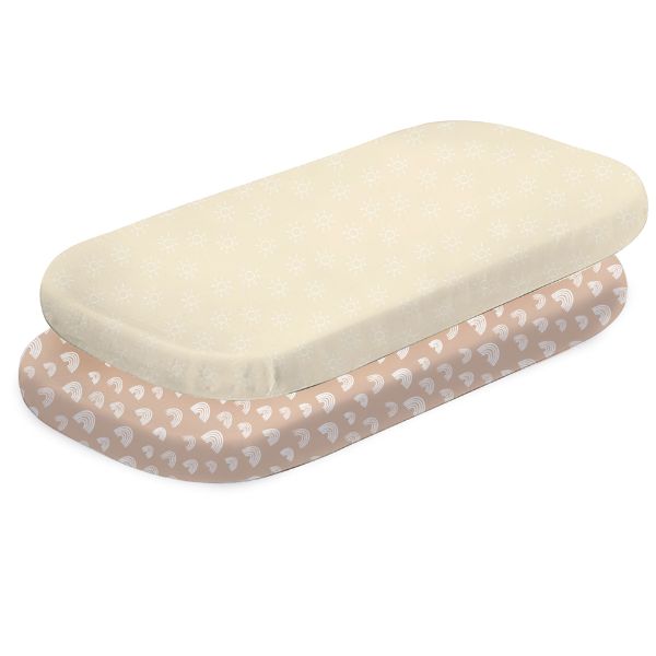 Bubba Blue Nordic Jersey Co-sleeper Fitted Sheets Vanilla/Latte 2pk