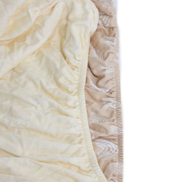 Bubba Blue Nordic Jersey Co-sleeper Fitted Sheets Vanilla/Latte 2pk