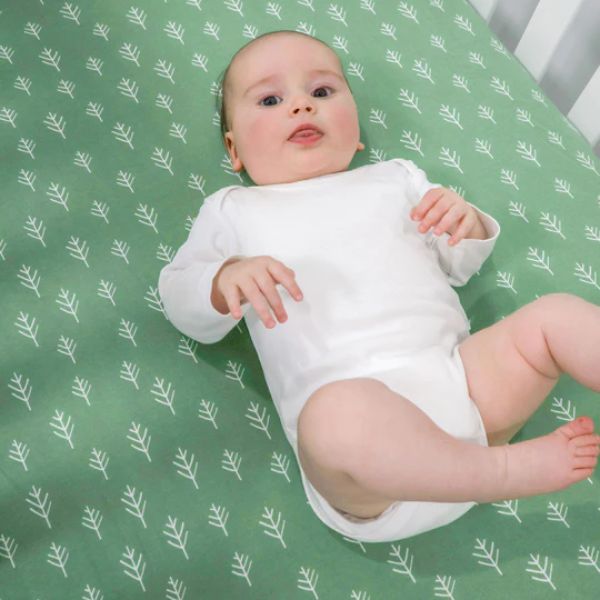 Bubba Blue Nordic Jersey Cot Fitted Sheets Avocado/Forest 2pk