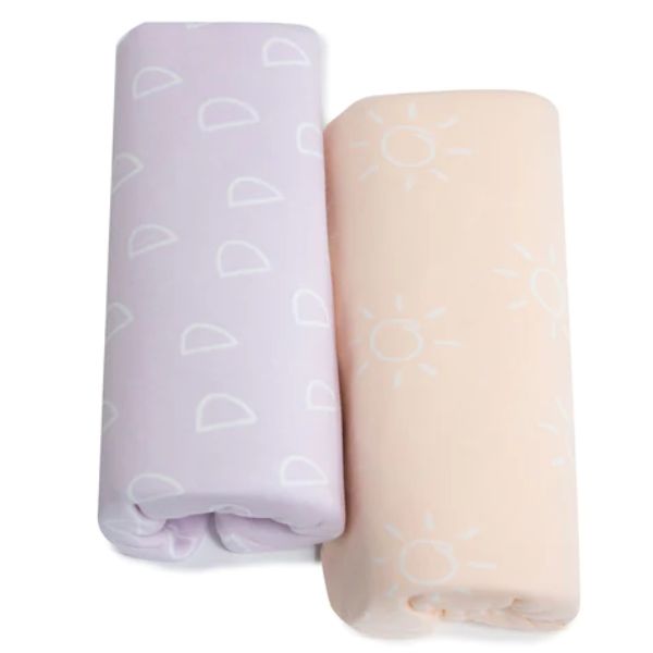 Bubba Blue Nordic Jersey Cot Fitted Sheets Dusty Peach/Lilac 2pk