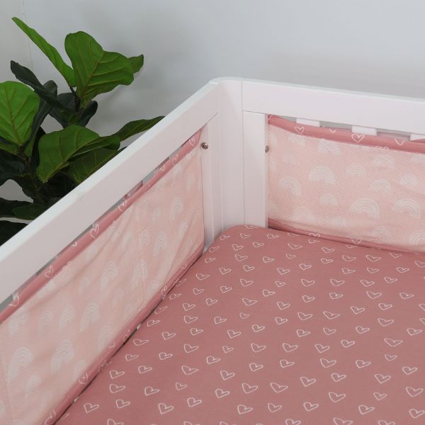 Bubba Blue Nordic Cot Liner Dusty Berry/Rose