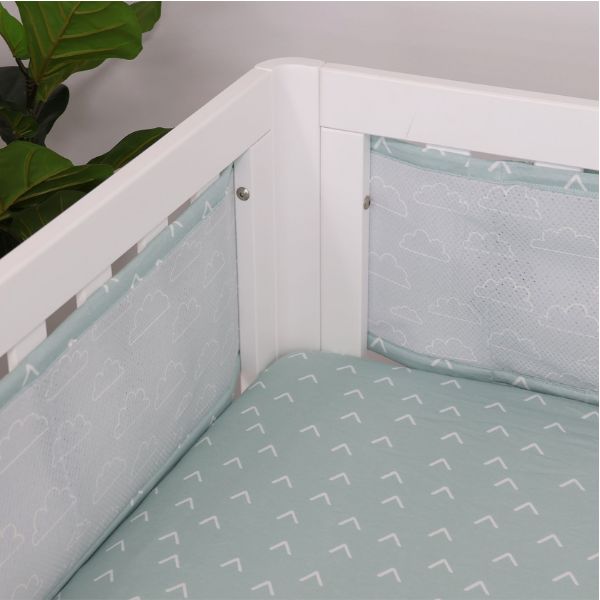Bubba Blue Nordic Cot Liner Dusty Sky/Mint
