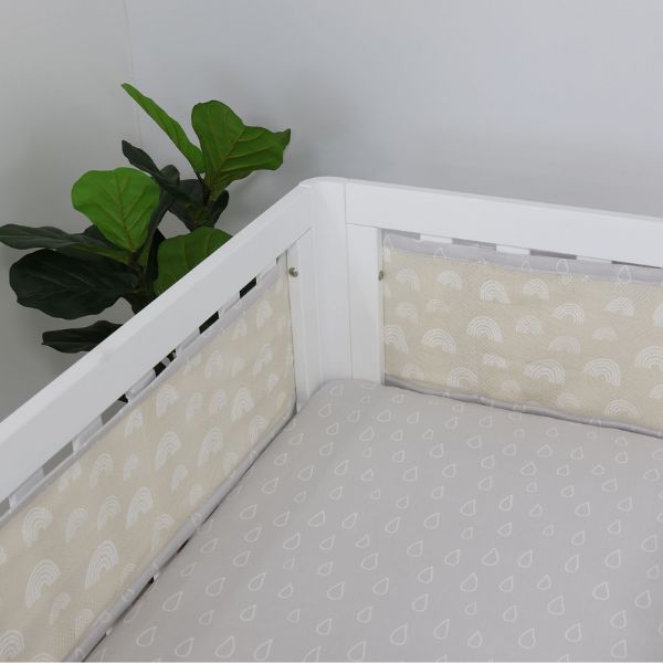 Bubba Blue Nordic Cot Liner Grey/Sand