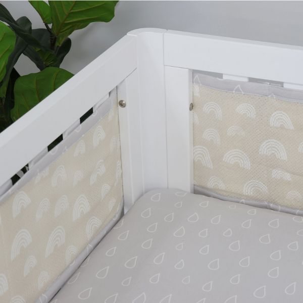 Bubba Blue Nordic Cot Liner Grey/Sand