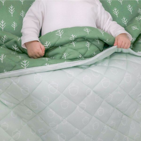 Bubba Blue Nordic Reversible Cot Quilt Avocado/Forest