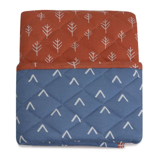 Bubba Blue Nordic Reversible Cot Quilt Denim/Clay
