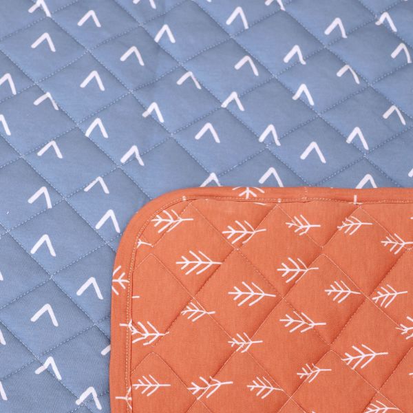 Bubba Blue Nordic Reversible Cot Quilt Denim/Clay