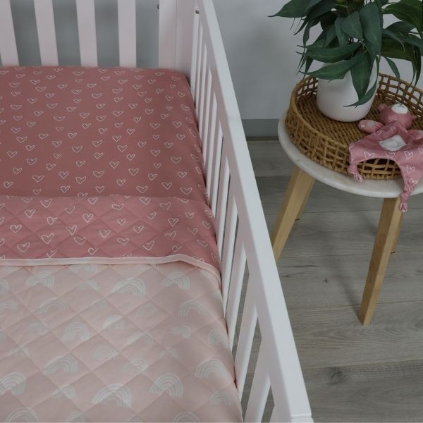 Bubba Blue Nordic Reversible Cot Quilt Dusty Berry/Rose