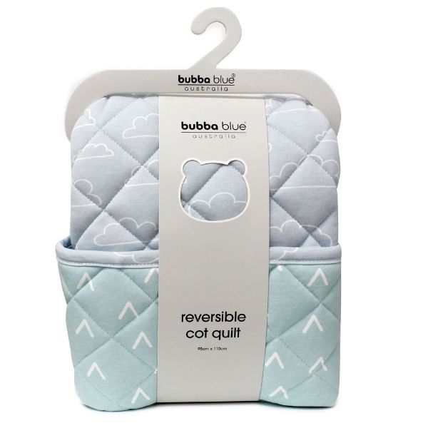 Bubba Blue Nordic Reversible Cot Quilt Sky/Mint