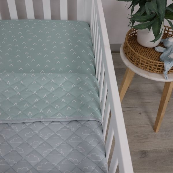 Bubba Blue Nordic Reversible Cot Quilt Sky/Mint