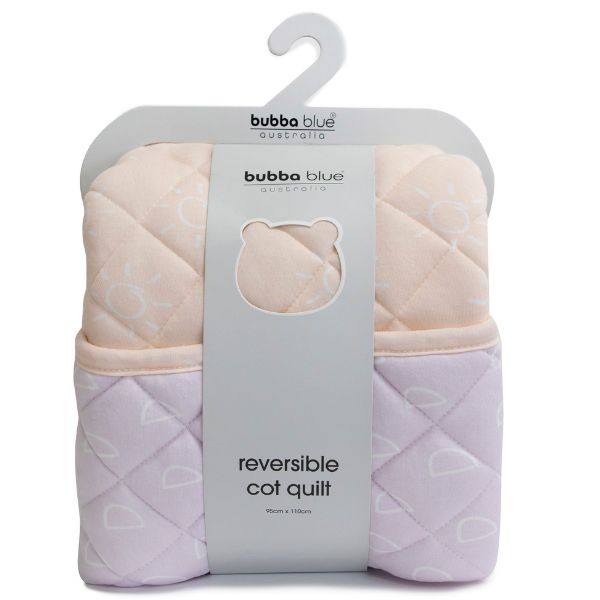 Bubba Blue Nordic Reversible Cot Quilt Peach/Lilac