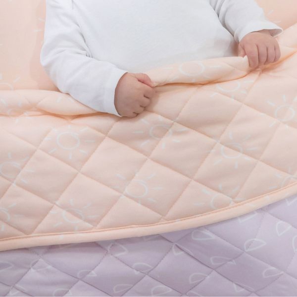 Bubba Blue Nordic Reversible Cot Quilt Peach/Lilac