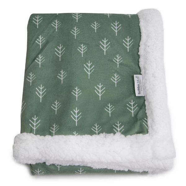 Bubba Blue Nordic Velour Cuddle Blanket with Fleece Lining Avocado/Forest