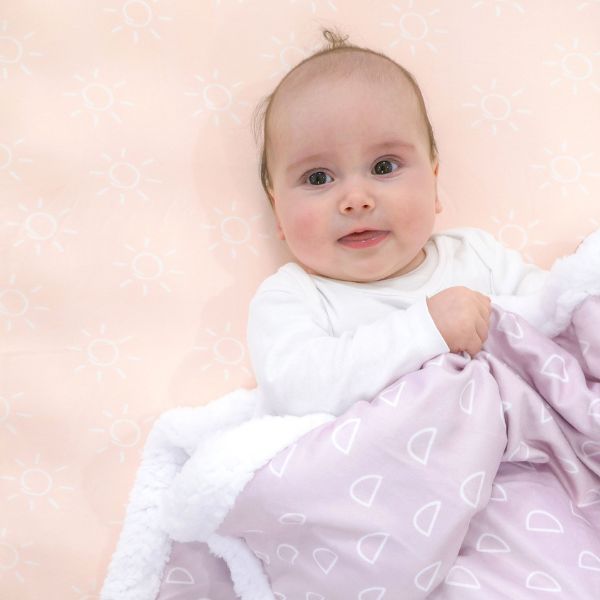Bubba Blue Nordic Velour Cuddle Blanket with Fleece Lining Lilac
