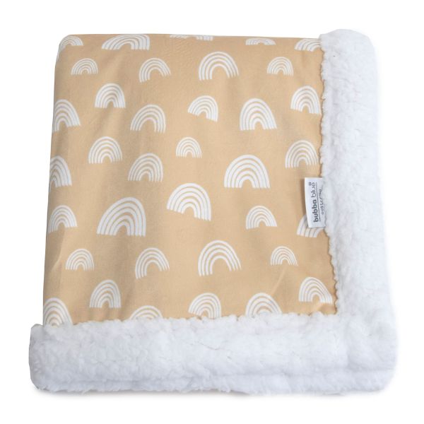 Bubba Blue Nordic Velour Cuddle Blanket with Fleece Lining Vanilla/Latte