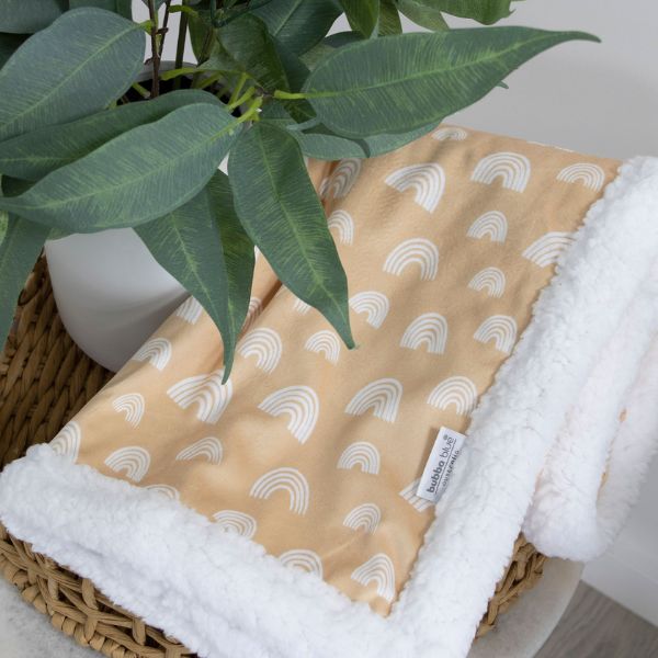 Bubba Blue Nordic Velour Cuddle Blanket with Fleece Lining Vanilla/Latte