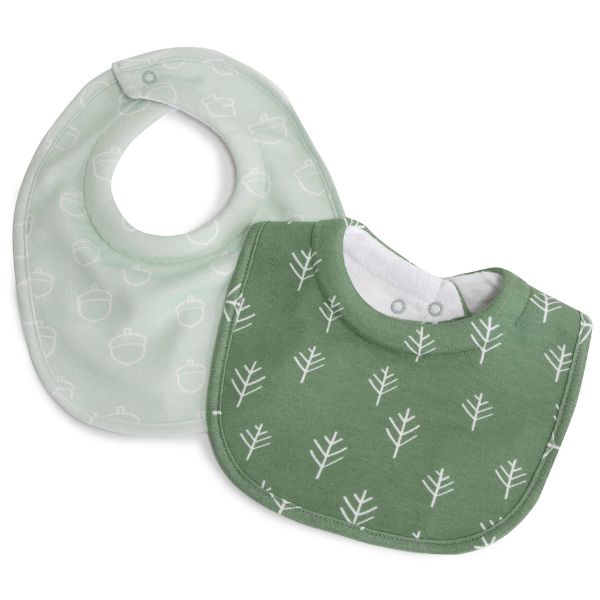 Bubba Blue Nordic 2pk Dribble Bibs Avocado/Forest