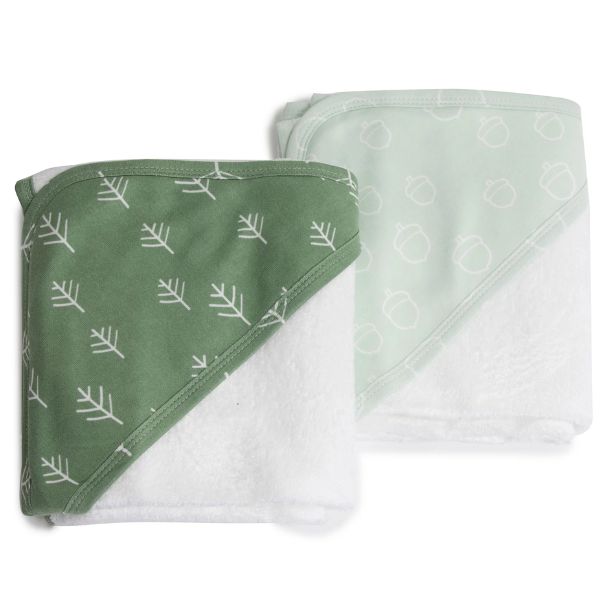 Bubba Blue Nordic Hooded Towel Avocado/Forest 2pk