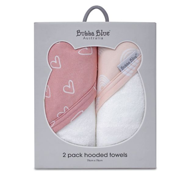 Bubba Blue Nordic Hooded Towel Dusty Berry/Rose 2pk
